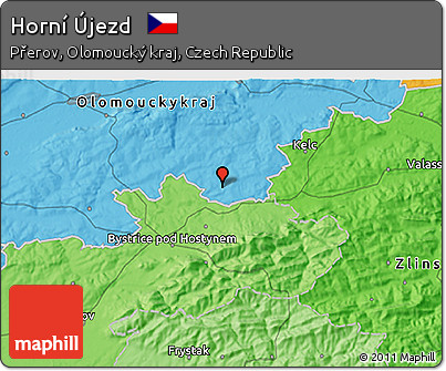 Political 3D Map of Horní Újezd