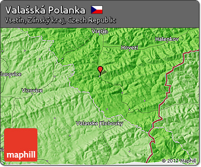 Political 3D Map of Valašská Polanka