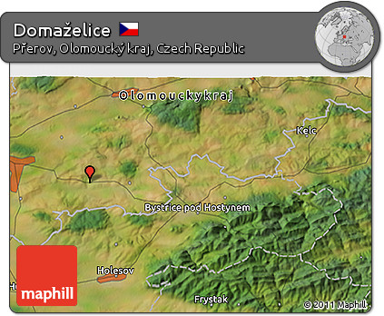 Satellite 3D Map of Domaželice