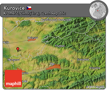 Satellite 3D Map of Kurovice