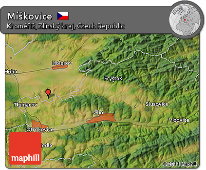 Satellite 3D Map of Míškovice