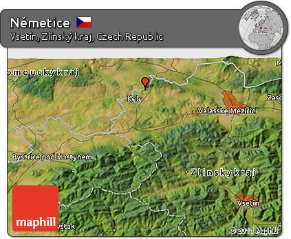 Satellite 3D Map of Němetice
