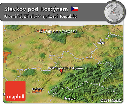 Satellite 3D Map of Slavkov Pod Hostýnem