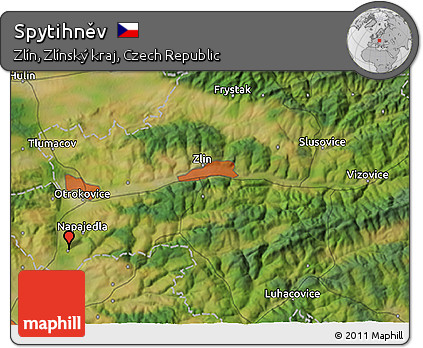 Satellite 3D Map of Spytihněv