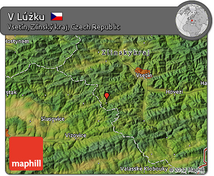 Satellite 3D Map of V Lúžku