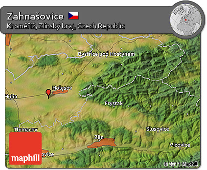 Satellite 3D Map of Zahnašovice