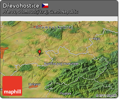 Satellite 3D Map of Dřevohostice
