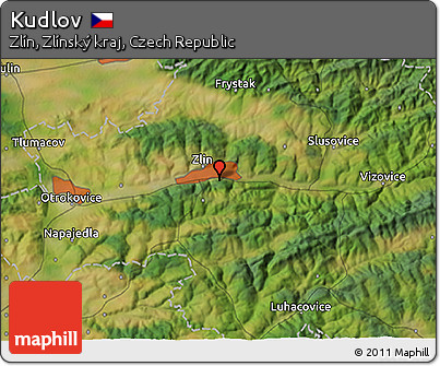 Satellite 3D Map of Kudlov