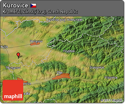 Satellite 3D Map of Kurovice