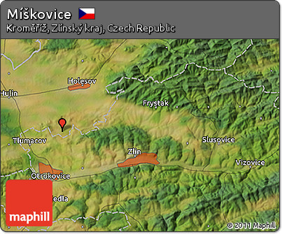 Satellite 3D Map of Míškovice