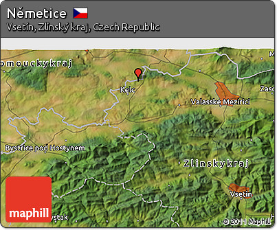 Satellite 3D Map of Němetice