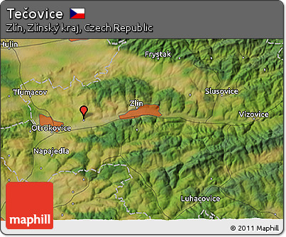 Satellite 3D Map of Tečovice