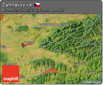 Satellite 3D Map of Zahnašovice