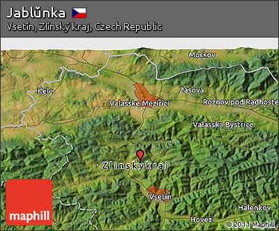 Satellite 3D Map of Jablŭnka