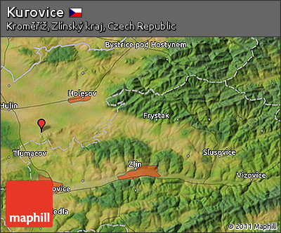 Satellite 3D Map of Kurovice