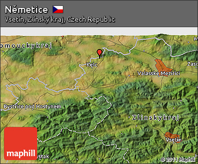 Satellite 3D Map of Němetice