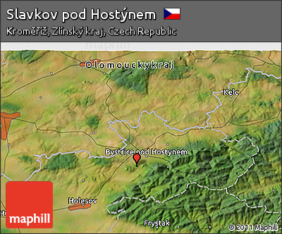 Satellite 3D Map of Slavkov Pod Hostýnem