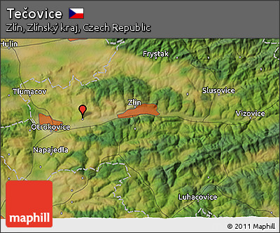 Satellite 3D Map of Tečovice