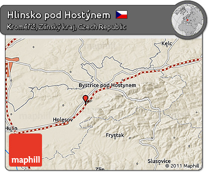 Shaded Relief 3D Map of Hlinsko Pod Hostýnem