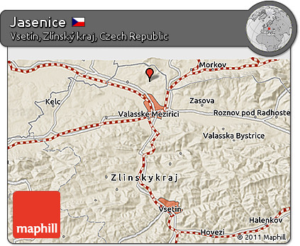 Shaded Relief 3D Map of Jasenice