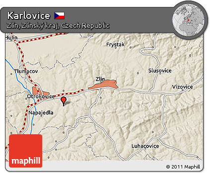 Shaded Relief 3D Map of Karlovice