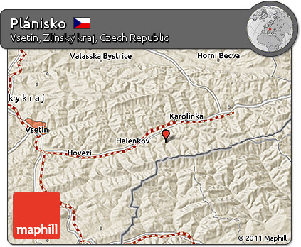 Shaded Relief 3D Map of Plánisko