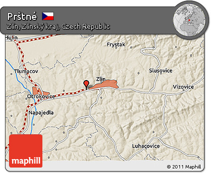 Shaded Relief 3D Map of Prštné