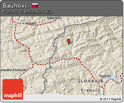Shaded Relief 3D Map of Bauhovci