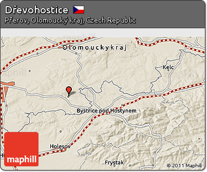 Shaded Relief 3D Map of Dřevohostice