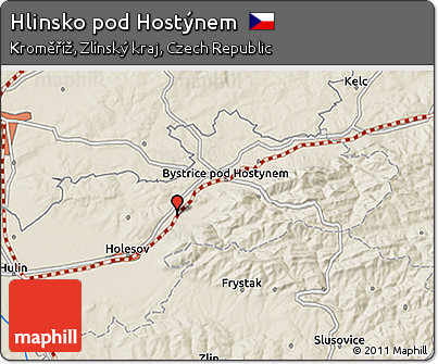 Shaded Relief 3D Map of Hlinsko Pod Hostýnem