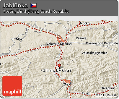 Shaded Relief 3D Map of Jablŭnka