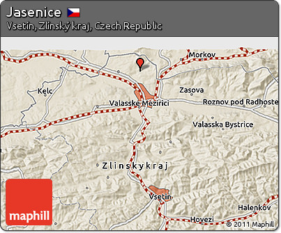 Shaded Relief 3D Map of Jasenice