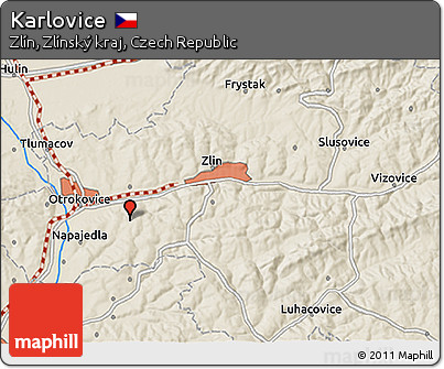 Shaded Relief 3D Map of Karlovice