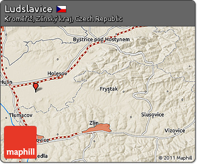 Shaded Relief 3D Map of Ludslavice