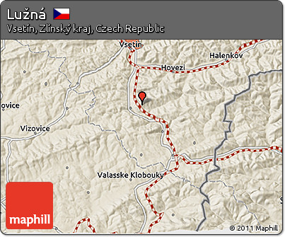 Shaded Relief 3D Map of Lužná