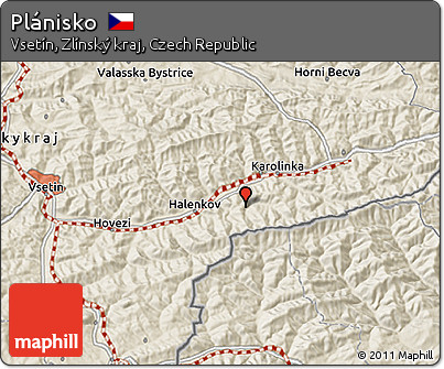 Shaded Relief 3D Map of Plánisko