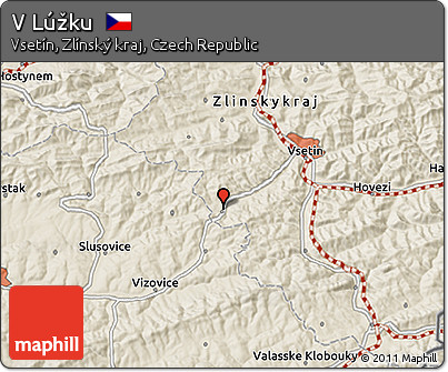 Shaded Relief 3D Map of V Lúžku