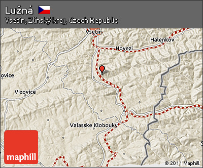 Shaded Relief 3D Map of Lužná