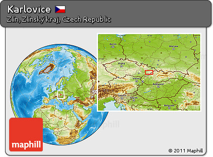 Physical Location Map of Karlovice