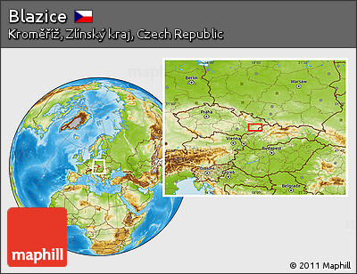 Physical Location Map of Blazice