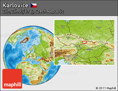 Physical Location Map of Karlovice