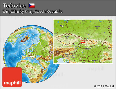 Physical Location Map of Tečovice