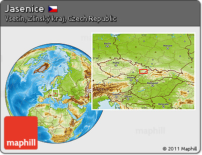 Physical Location Map of Jasenice