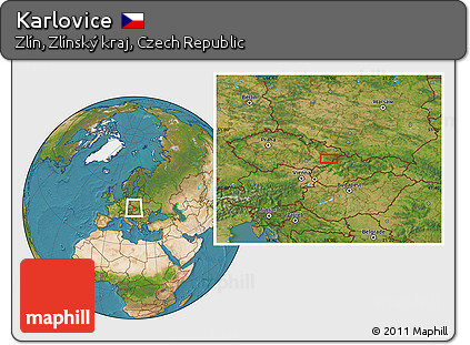 Satellite Location Map of Karlovice