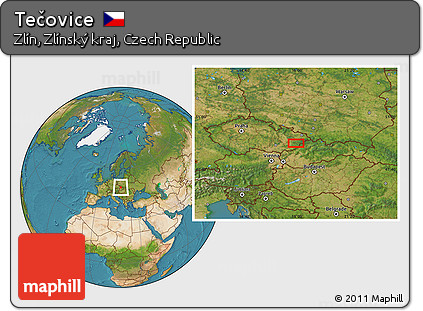 Satellite Location Map of Tečovice