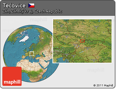 Satellite Location Map of Tečovice