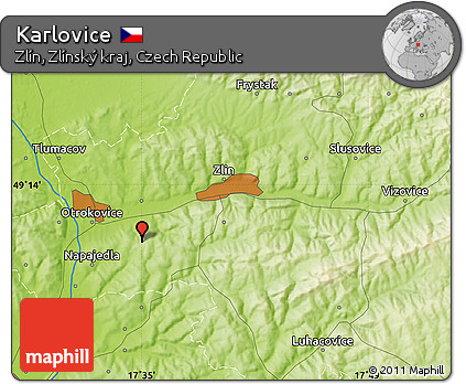 Physical Map of Karlovice