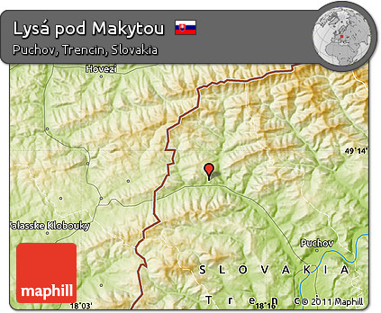 Physical Map of Lysá Pod Makytou