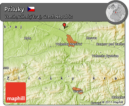 Physical Map of Příluky