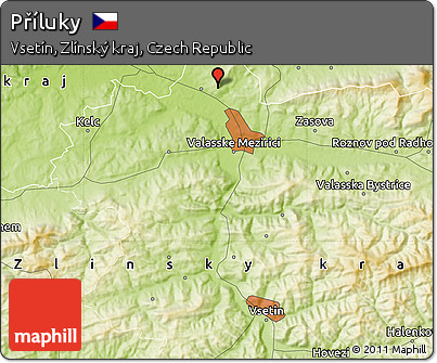 Physical Map of Příluky
